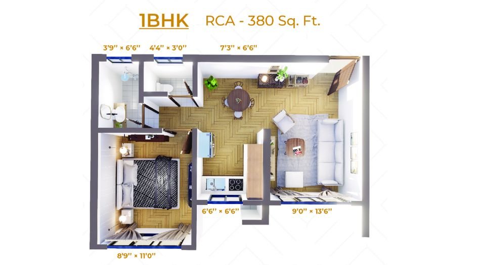 Mauli-Pride-FLoor-Plan-1 BHK-380 Sqft
